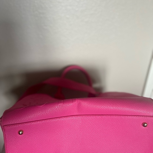 HOUSE OF REHAB BLACK OWNED Pink FAUX LEATHER PEBBLE MEDIUM tote - Picture 5 of 17
